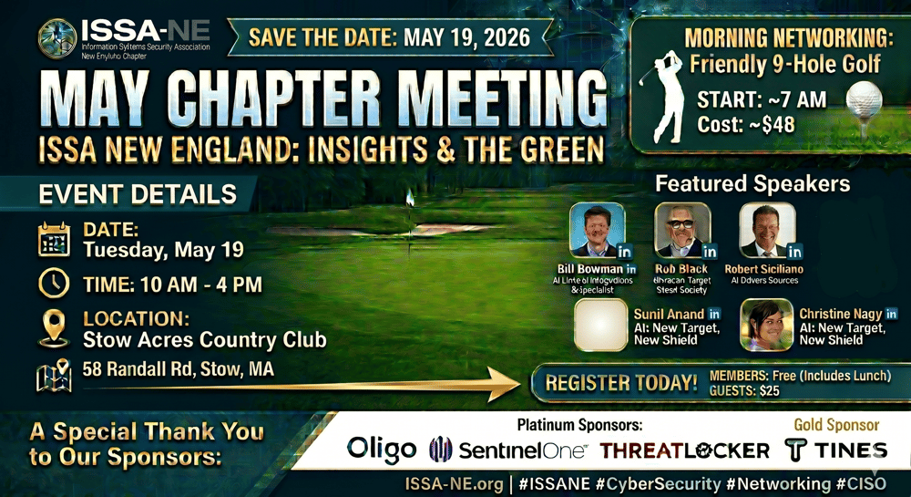 MAY 2026 ISSA-NE Chapter Mtg Graphic